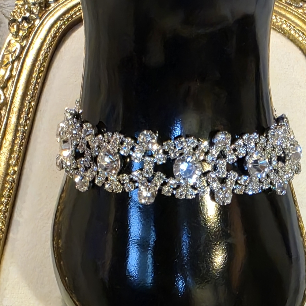 Silver Crystal Bracelet.  Great For Wedding